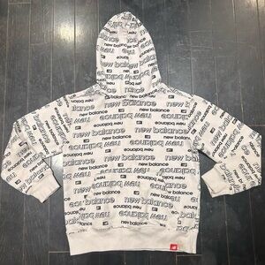 New Balance white Logo Hoodie